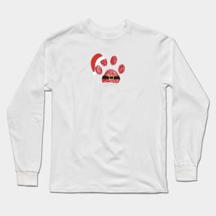 paw prints Santa Claus hat Long Sleeve T-Shirt